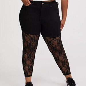 torrid Footless Floral Lace Tights NWT